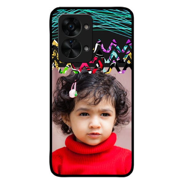 OnePlus Nord 2T 5G Personalized Glass Phone Case - Neon Abstract Design