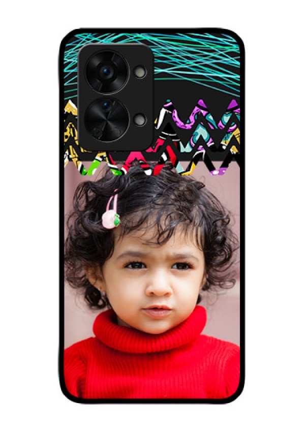OnePlus Nord 2T 5G Personalized Glass Phone Case - Neon Abstract Design