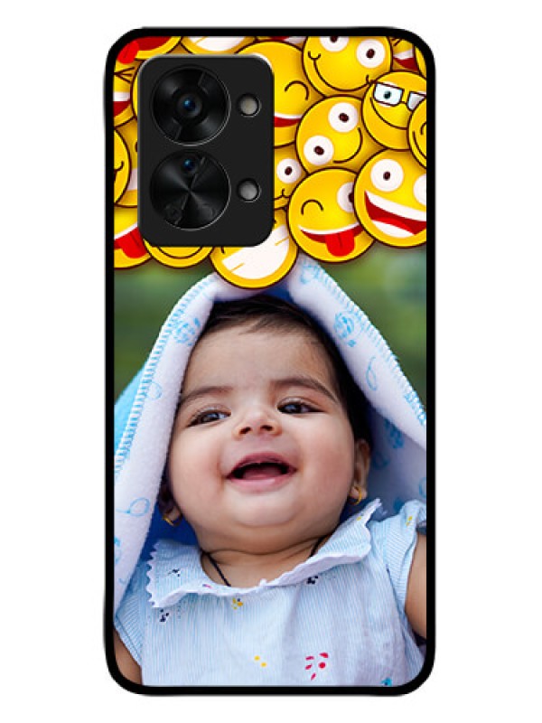 Custom OnePlus Nord 2T 5G Custom Glass Mobile Case - with Smiley Emoji Design