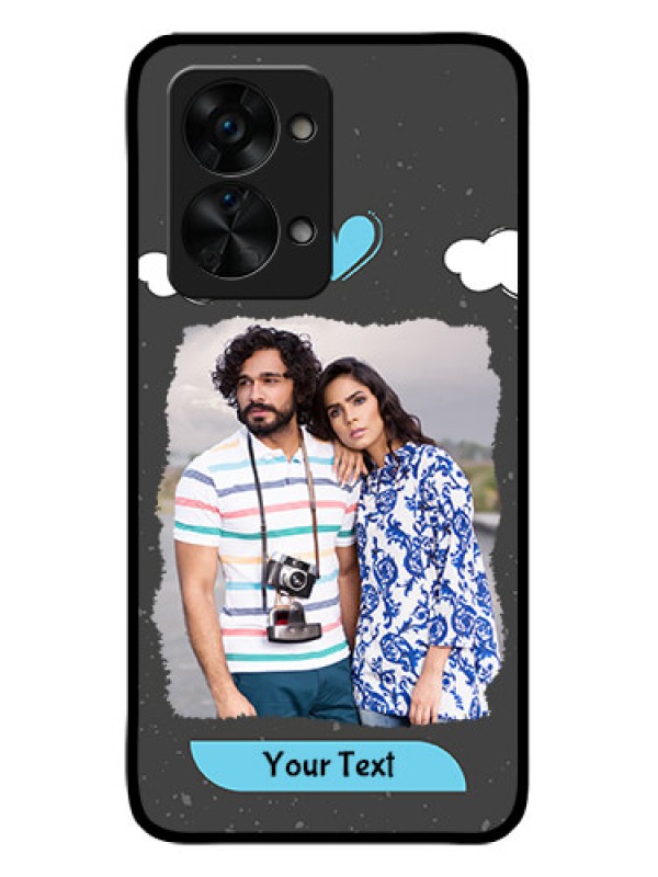 Custom OnePlus Nord 2T 5G Custom Glass Phone Case - Splashes with love doodles Design