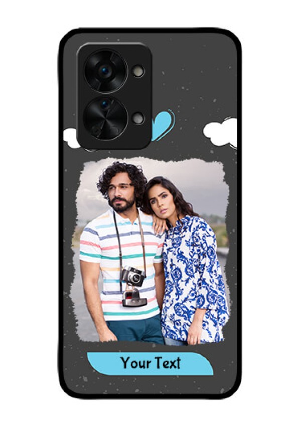 OnePlus Nord 2T 5G Custom Glass Phone Case - Splashes with love doodles Design
