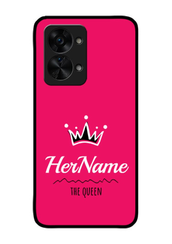 OnePlus Nord 2T 5G Glass Phone Case Queen with Name
