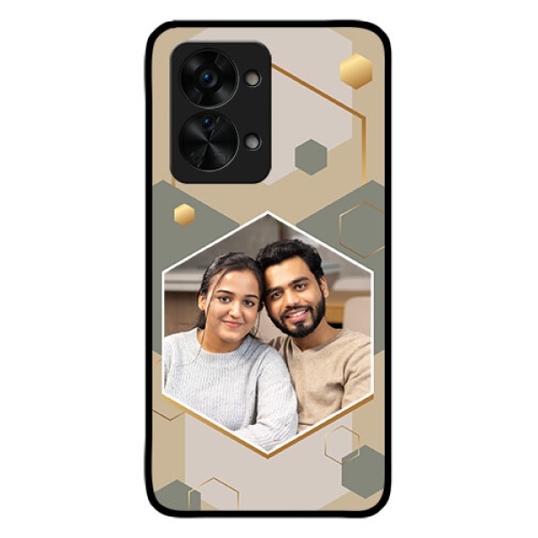OnePlus Nord 2T 5G Photo Printing on Glass Case - Stylish Hexagon Pattern Design OnePlus Nord 2T 5G Photo Printing on Glass Case - Stylish Hexagon Pattern Design