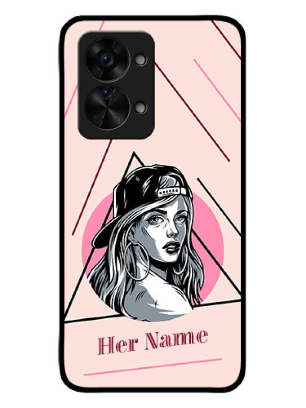 Custom OnePlus Nord 2T 5G Personalized Glass Phone Case - Rockstar Girl Design