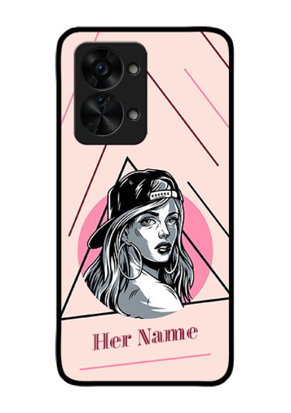 OnePlus Nord 2T 5G Personalized Glass Phone Case - Rockstar Girl Design
