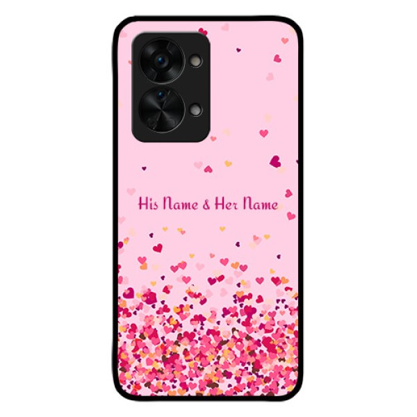 OnePlus Nord 2T 5G Photo Printing on Glass Case - Floating Hearts Design OnePlus Nord 2T 5G Photo Printing on Glass Case - Floating Hearts Design