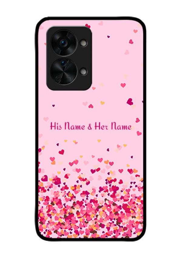 OnePlus Nord 2T 5G Photo Printing on Glass Case - Floating Hearts Design