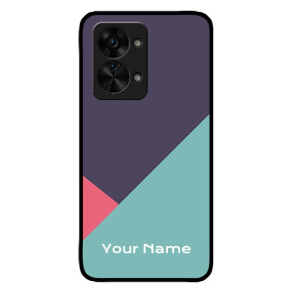 OnePlus Nord 2T 5G Custom Glass Mobile Case - Tri Color abstract Design OnePlus Nord 2T 5G Custom Glass Mobile Case - Tri Color abstract Design