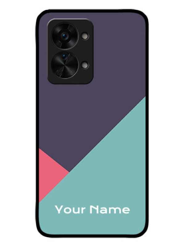 Custom OnePlus Nord 2T 5G Custom Glass Mobile Case - Tri Color abstract Design