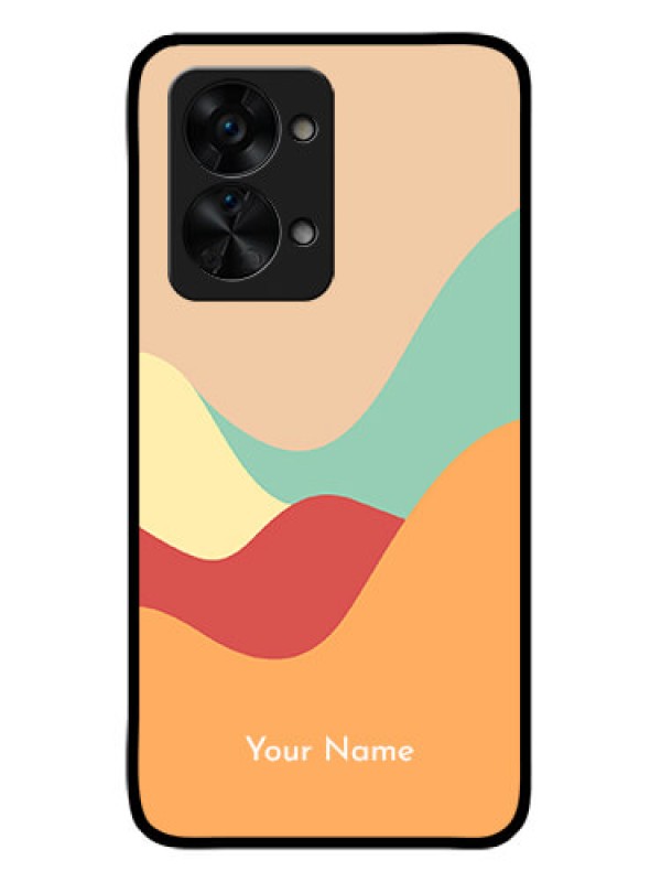 Custom OnePlus Nord 2T 5G Personalized Glass Phone Case - Ocean Waves Multi-colour Design