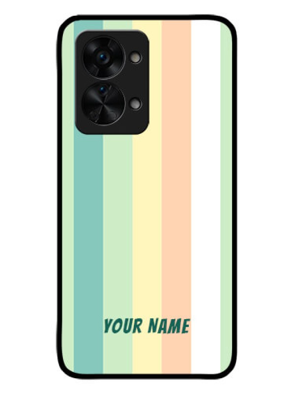 Custom OnePlus Nord 2T 5G Photo Printing on Glass Case - Multi-colour Stripes Design