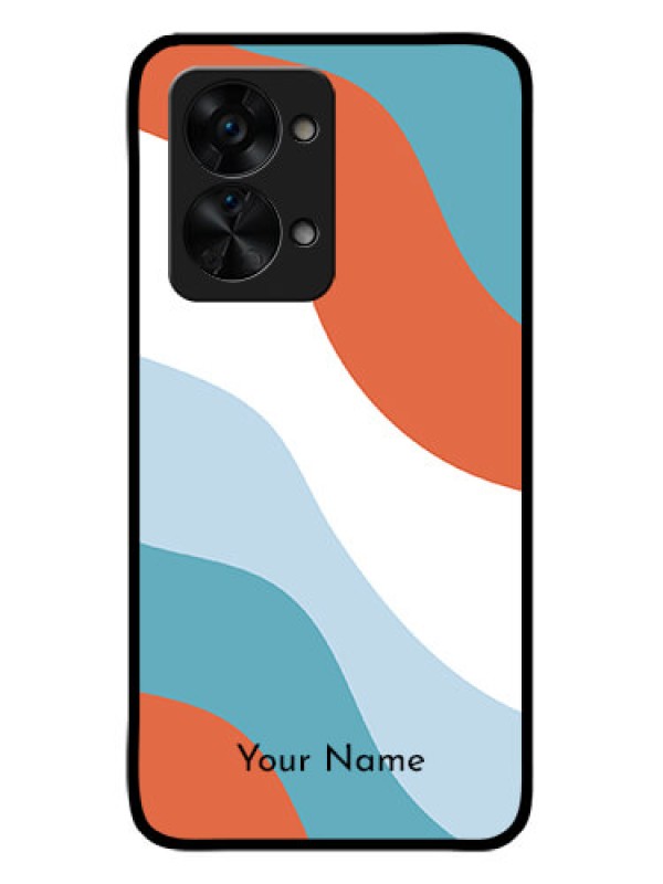 Custom OnePlus Nord 2T 5G Custom Glass Mobile Case - coloured Waves Design