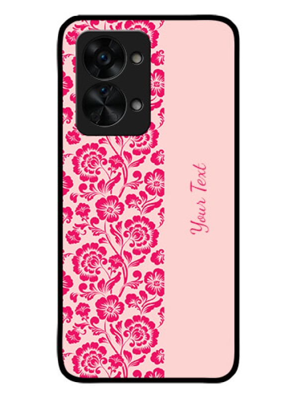 Custom OnePlus Nord 2T 5G Custom Glass Phone Case - Attractive Floral Pattern Design