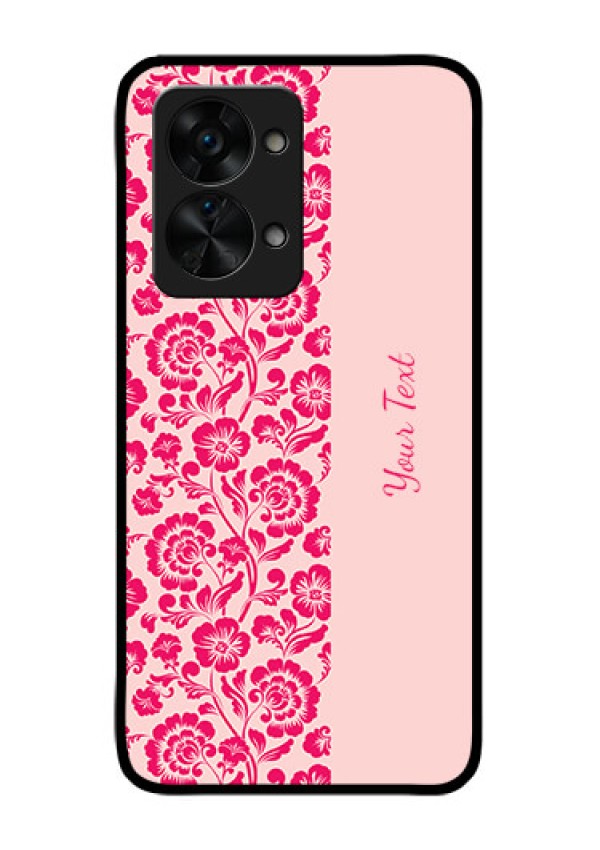 OnePlus Nord 2T 5G Custom Glass Phone Case - Attractive Floral Pattern Design