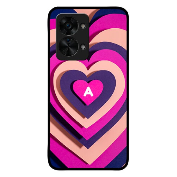 OnePlus Nord 2T 5G Custom Glass Mobile Case - Cute Heart Pattern Design