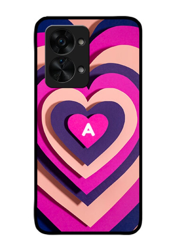 OnePlus Nord 2T 5G Custom Glass Mobile Case - Cute Heart Pattern Design