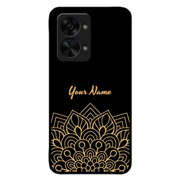 OnePlus Nord 2T 5G Custom Glass Phone Case - Golden mandala Design OnePlus Nord 2T 5G Custom Glass Phone Case - Golden mandala Design