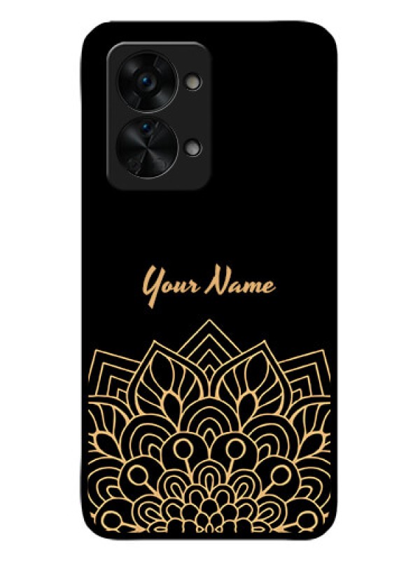 Custom OnePlus Nord 2T 5G Custom Glass Phone Case - Golden mandala Design