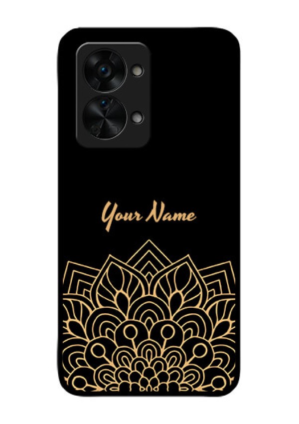 OnePlus Nord 2T 5G Custom Glass Phone Case - Golden mandala Design