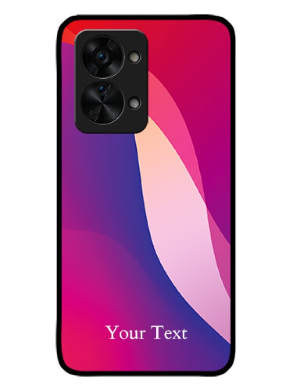 Custom OnePlus Nord 2T 5G Personalized Glass Phone Case - Digital abstract Overlap Design