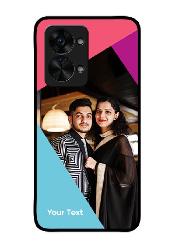 OnePlus Nord 2T 5G Custom Glass Mobile Case - Stacked Triple colour Design