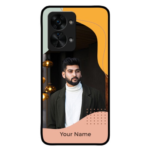 OnePlus Nord 2T 5G Personalized Glass Phone Case - Tri-coloured overlay design OnePlus Nord 2T 5G Personalized Glass Phone Case - Tri-coloured overlay design