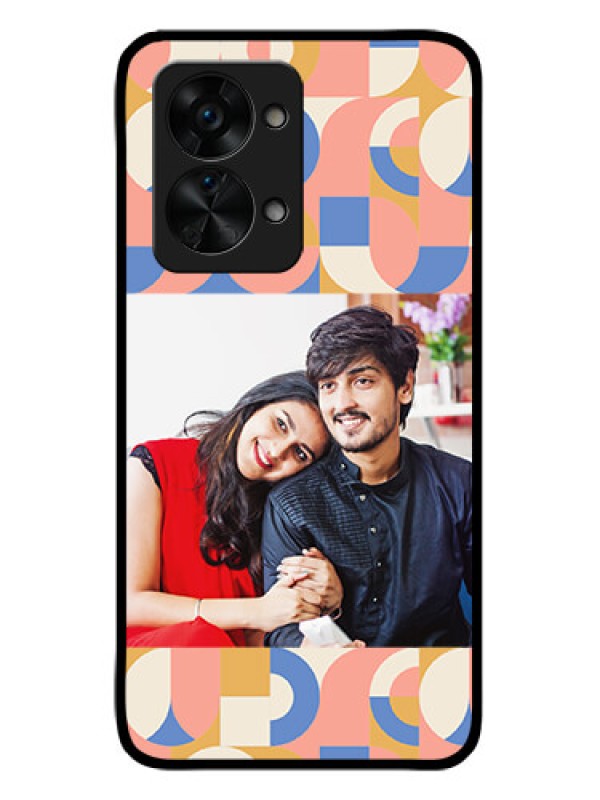 Custom OnePlus Nord 2T 5G Photo Printing on Glass Case - Semi-circle Maze Pattern Design