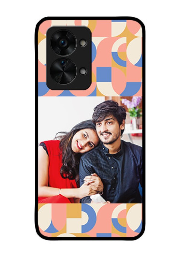 OnePlus Nord 2T 5G Photo Printing on Glass Case - Semi-circle Maze Pattern Design