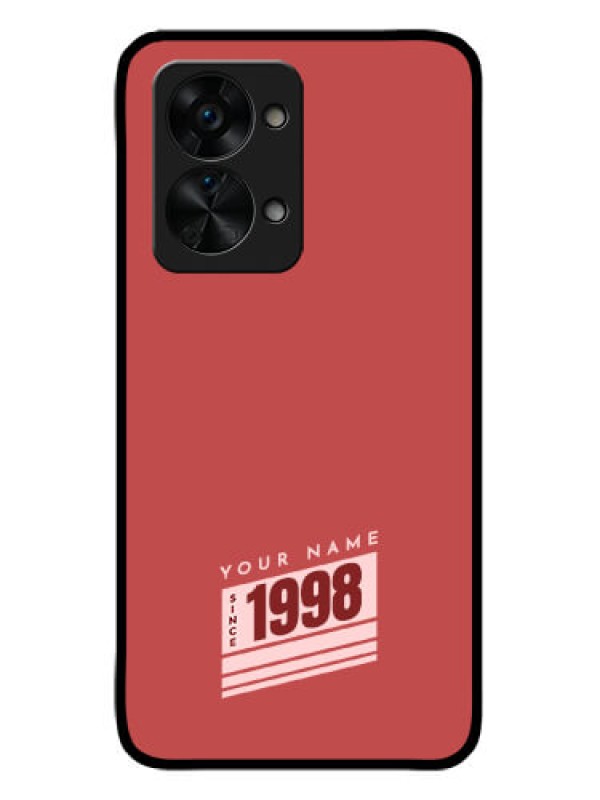 Custom OnePlus Nord 2T 5G Custom Glass Phone Case - Red custom year of birth Design
