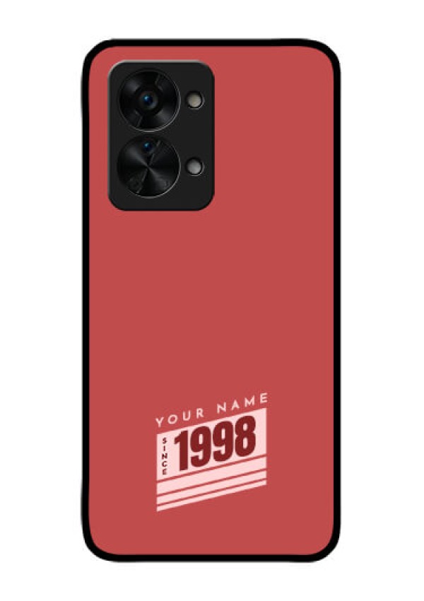 OnePlus Nord 2T 5G Custom Glass Phone Case - Red custom year of birth Design
