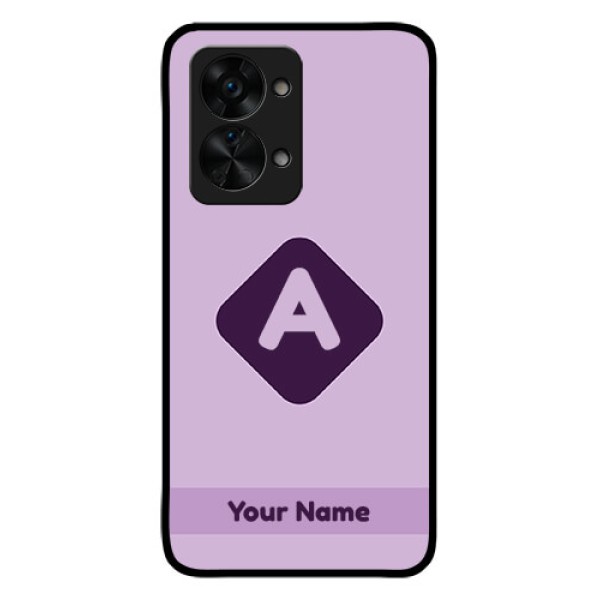 OnePlus Nord 2T 5G Custom Glass Mobile Case - Custom Letter in curved badge Design