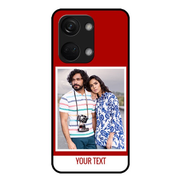 OnePlus Nord 3 5G Personalized Glass Phone Case - Simple Red Color Design