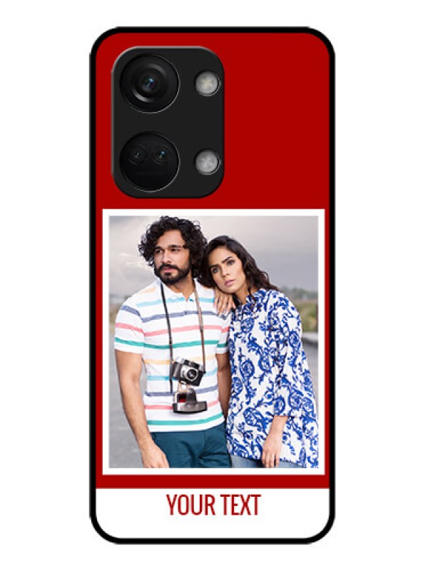 Custom OnePlus Nord 3 5G Personalized Glass Phone Case - Simple Red Color Design