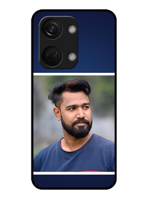 Custom OnePlus Nord 3 5G Personalized Glass Phone Case - Simple Royal Blue Design