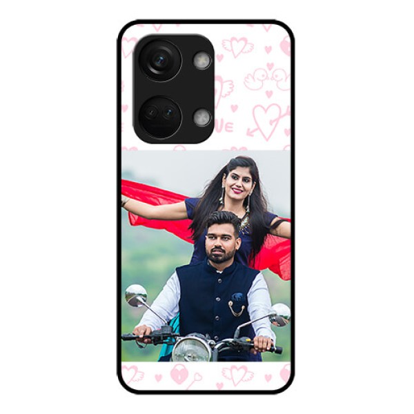 OnePlus Nord 3 5G Custom Glass Mobile Case - Pink Flying Heart Design OnePlus Nord 3 5G Custom Glass Mobile Case - Pink Flying Heart Design
