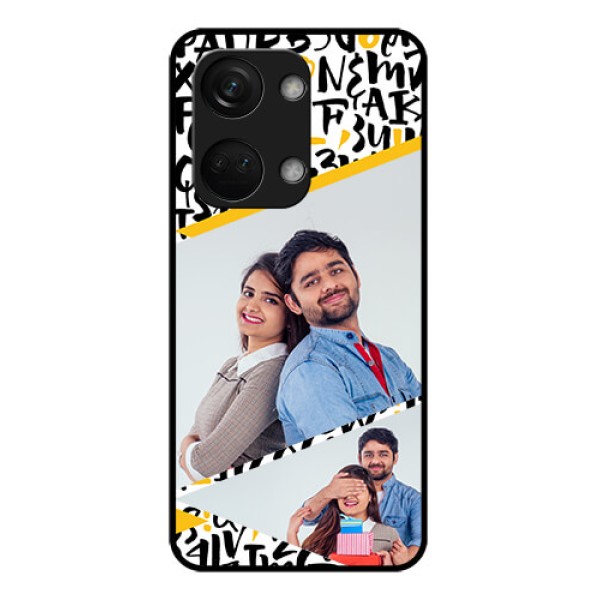 OnePlus Nord 3 5G Custom Glass Mobile Case - Letters Pattern Design