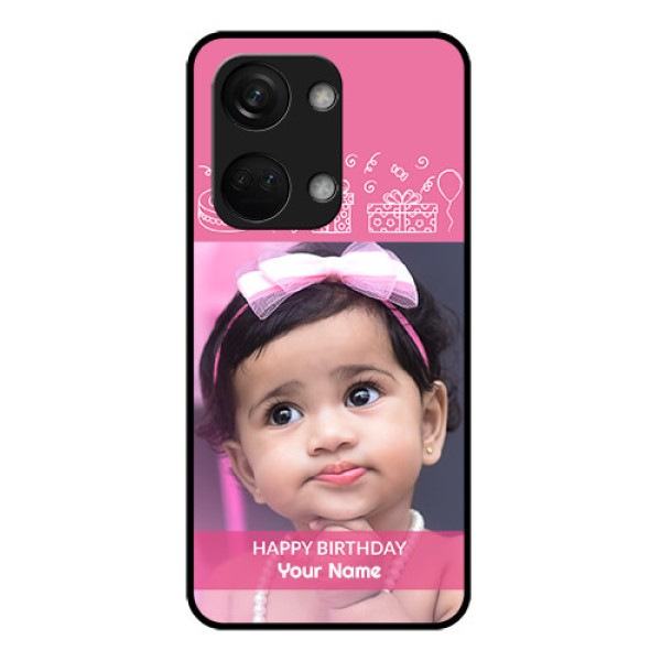 OnePlus Nord 3 5G Photo Printing on Glass Case - with Birthday Line Art Design