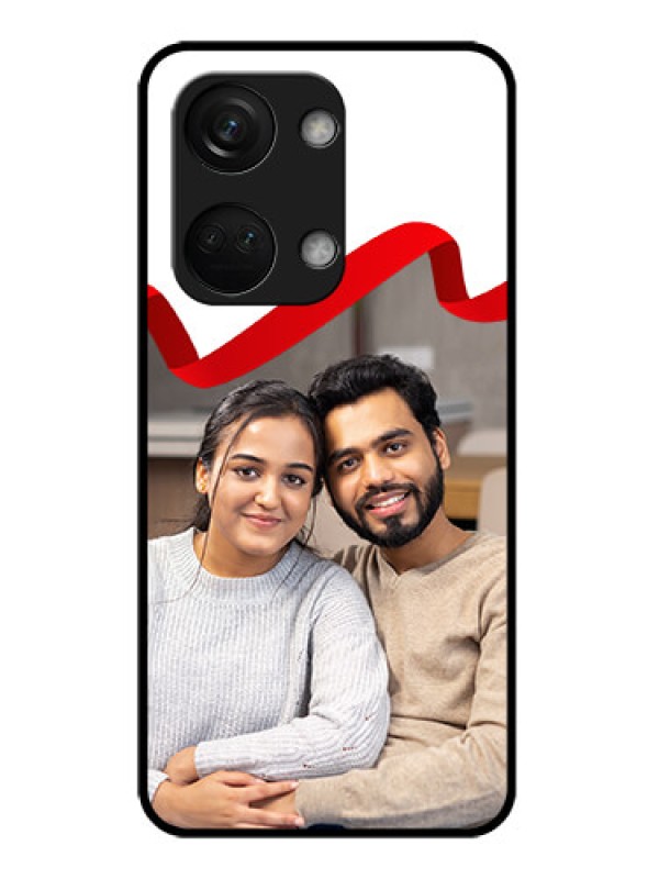 Custom OnePlus Nord 3 5G Photo Printing on Glass Case - Red Ribbon Frame Design