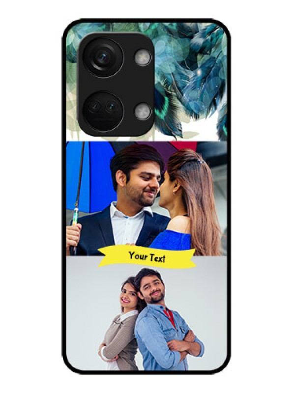 Custom OnePlus Nord 3 5G Personalized Glass Phone Case - Image with Boho Peacock Feather Design