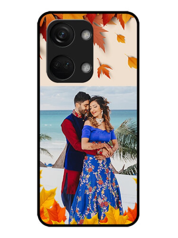Custom OnePlus Nord 3 5G Photo Printing on Glass Case - Autumn Maple Leaves Design