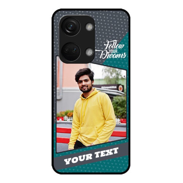 OnePlus Nord 3 5G Personalized Glass Phone Case - Background Pattern Design with Quote