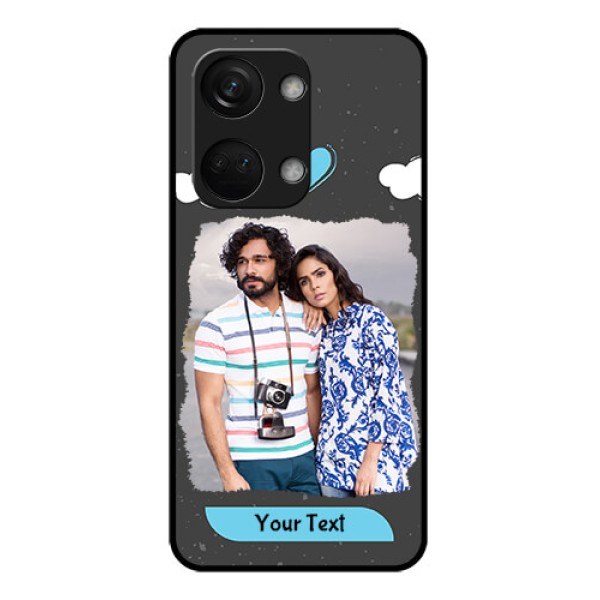 OnePlus Nord 3 5G Custom Glass Phone Case - Splashes with love doodles Design OnePlus Nord 3 5G Custom Glass Phone Case - Splashes with love doodles Design