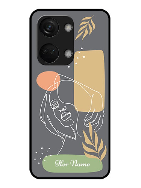 Custom OnePlus Nord 3 5G Custom Glass Phone Case - Gazing Woman line art Design
