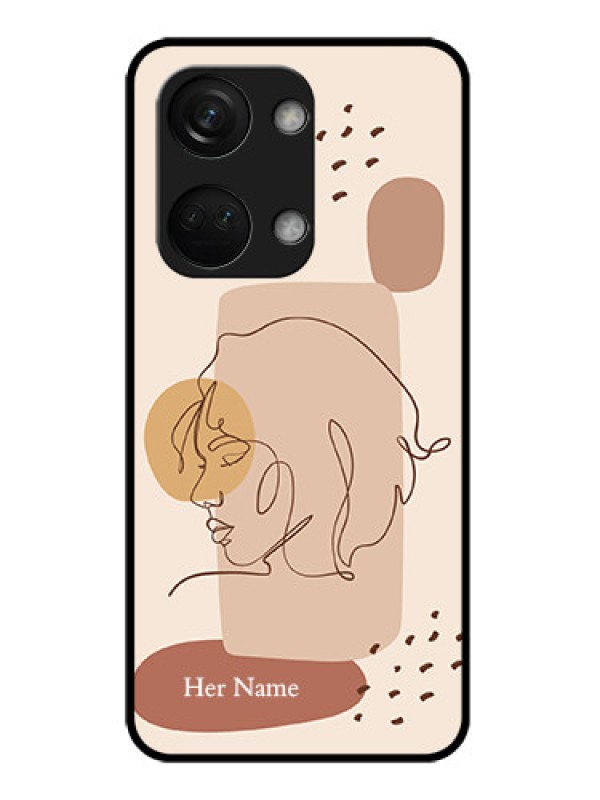 Custom OnePlus Nord 3 5G Photo Printing on Glass Case - Calm Woman line art Design
