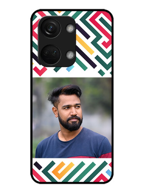 Custom OnePlus Nord 3 5G Personalized Glass Phone Case - Colorful Maze Pattern Design