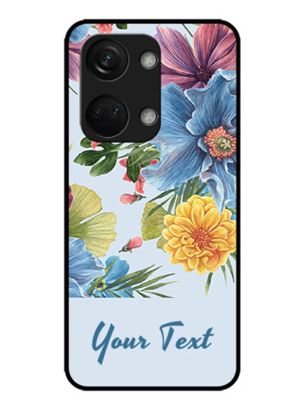 Custom OnePlus Nord 3 5G Custom Glass Mobile Case - Stunning Watercolored Flowers Painting Design