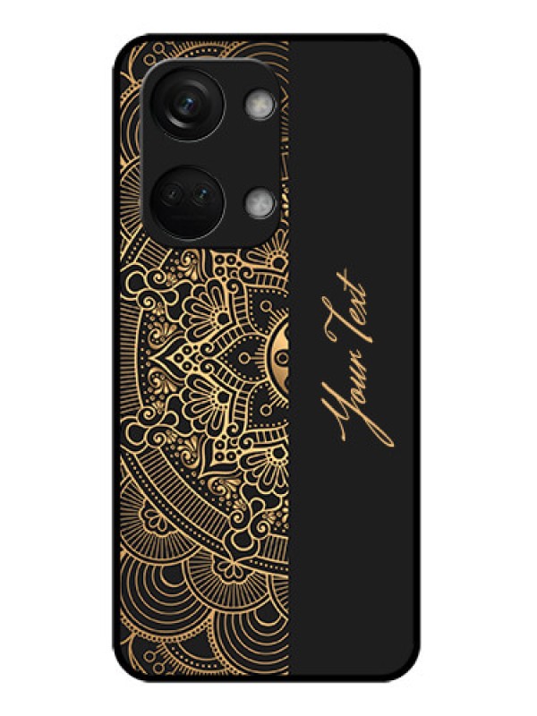 Custom OnePlus Nord 3 5G Photo Printing on Glass Case - Mandala art with custom text Design
