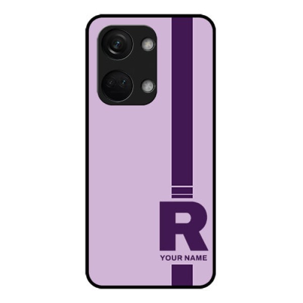 OnePlus Nord 3 5G Photo Printing on Glass Case - Simple dual tone stripe with name Design OnePlus Nord 3 5G Photo Printing on Glass Case - Simple dual tone stripe with name Design
