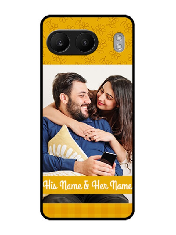 Custom OnePlus Nord 4 5G Custom Glass Phone CaseYellow Floral Design