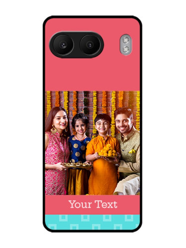 Custom OnePlus Nord 4 5G Custom Glass Phone CasePeach and Blue Color Design